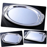 europe silver plated fruit caketray kitchen tray iron metal wedding decoration cake storage tray serving snack trays sntp008a
