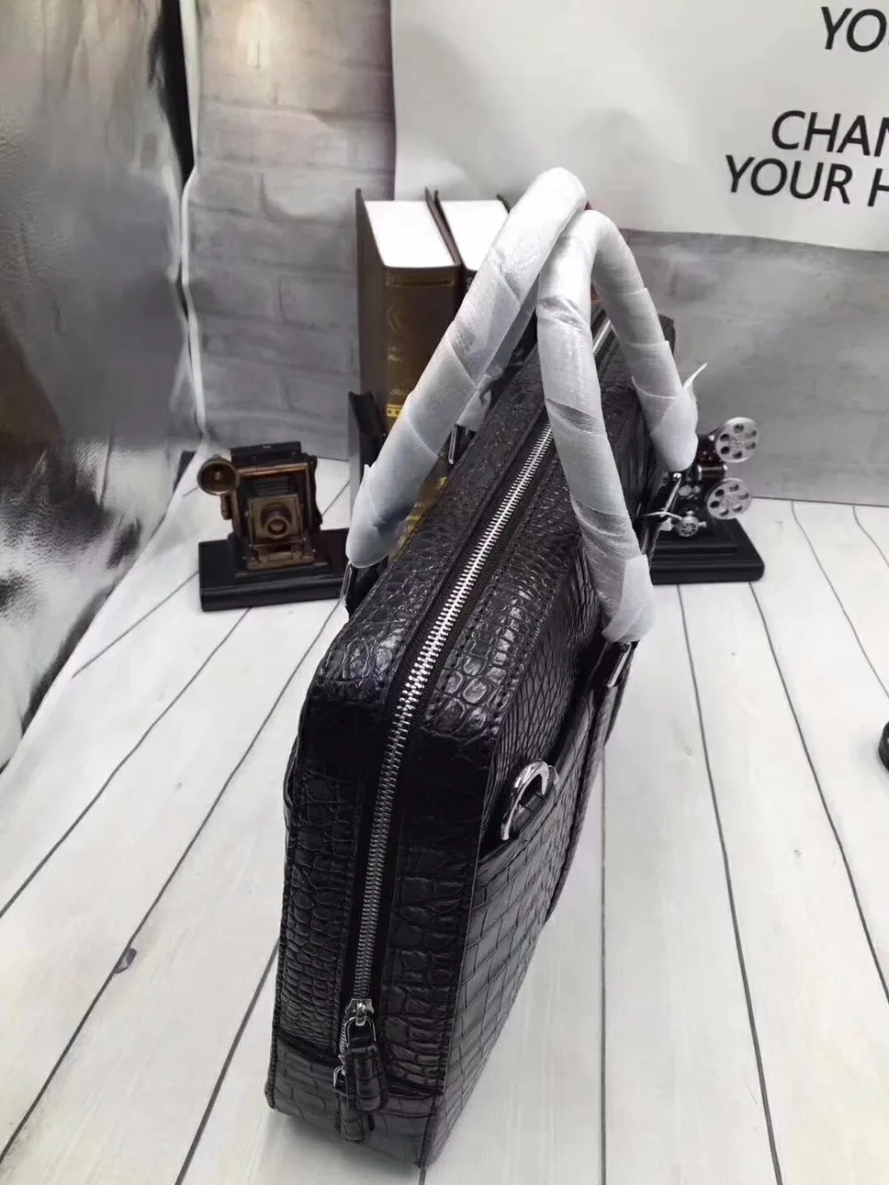 Подлинный портфель для ноутбука из крокодиловой кожи деловой кошелек сумка