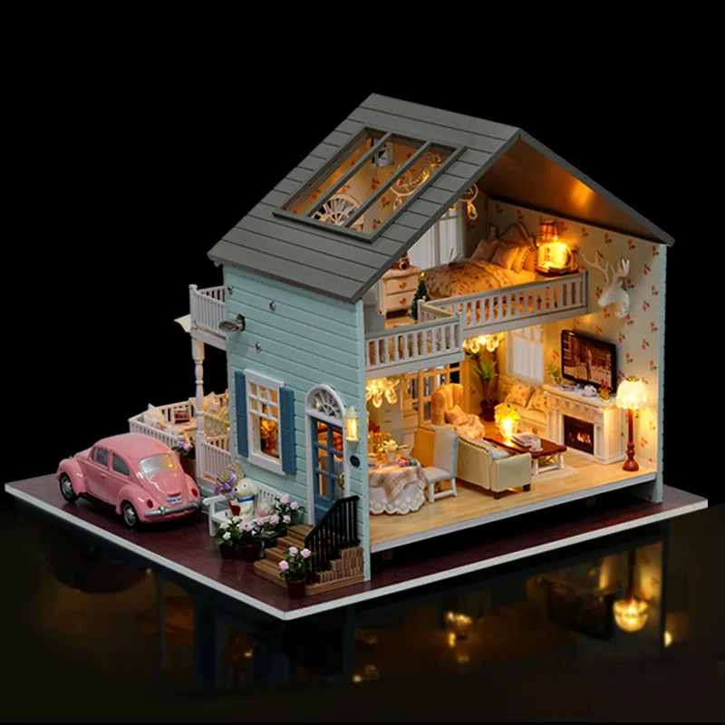 Новая Зеландия Queens Town DIY деревянный кукольный домик ручной работы миниатюрная мебель Строительная модель строительные наборы большой дом креативная кукла