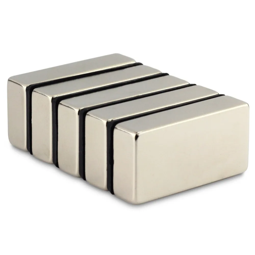 OMO Magnetics 2 шт. сильные блочные кубовидные магниты 40x20x10 мм Редкоземельные