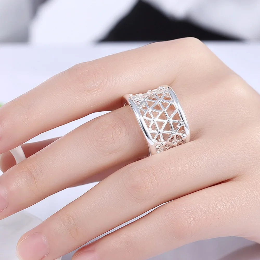 Новый с серебряным покрытием модные очаровательные женские полые серебряные