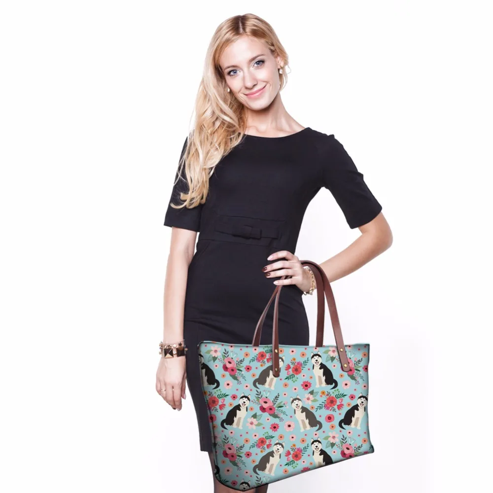 

Lady Women's Shopping Bag Pink Bulldog Printing Cute Animal Top-handle Bags for Women Casual Ladies Hand Bolsa Feminine Custom