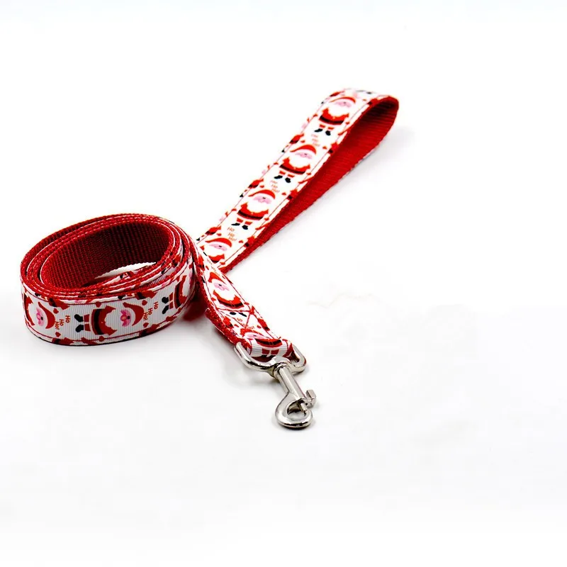 

Hot Sale Fashion Nylon Christmas pet Dog Leash Santa Claus Puppy Dog lead Pet Products strong pet dog lead pet training leash