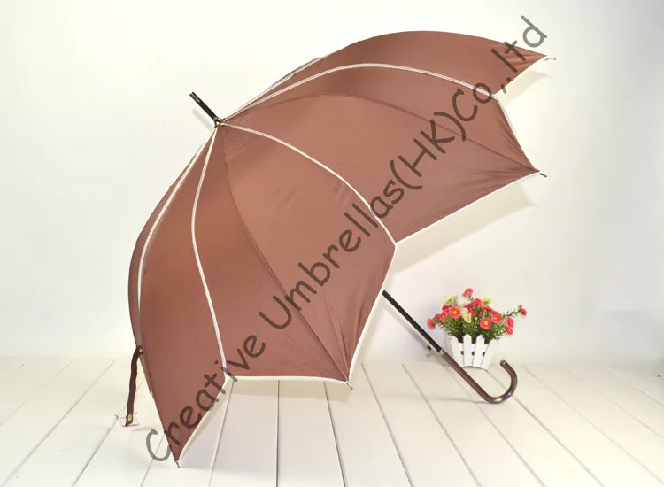 Лотосовые листья зонтиков модные зонтики для дам парасоль с 190т нейлоновой тканью, длинной ручкой, вращающимся сопровождающим зонтиком, обтянутым пайкой.
