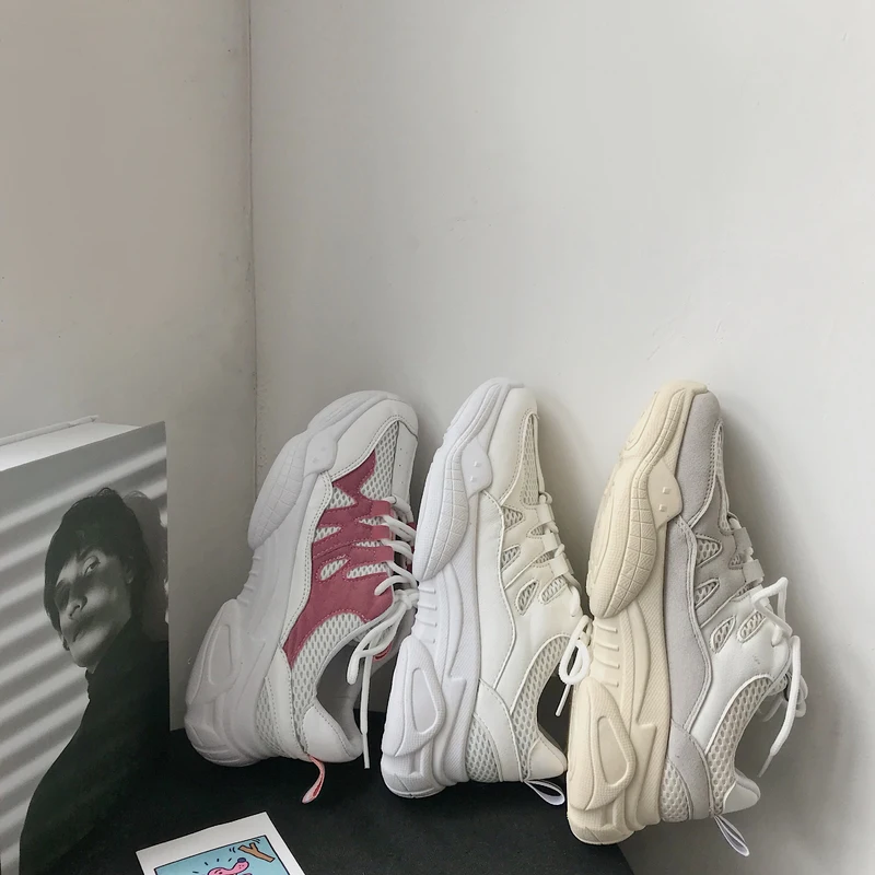 2019 г. модная повседневная обувь удобная женская из дышащей сетки на плоской