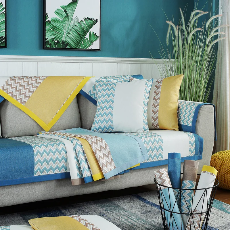 

Four seasons sofa cushion, universal fabric non-slip simple Nordic cushion, all-inclusive towel
