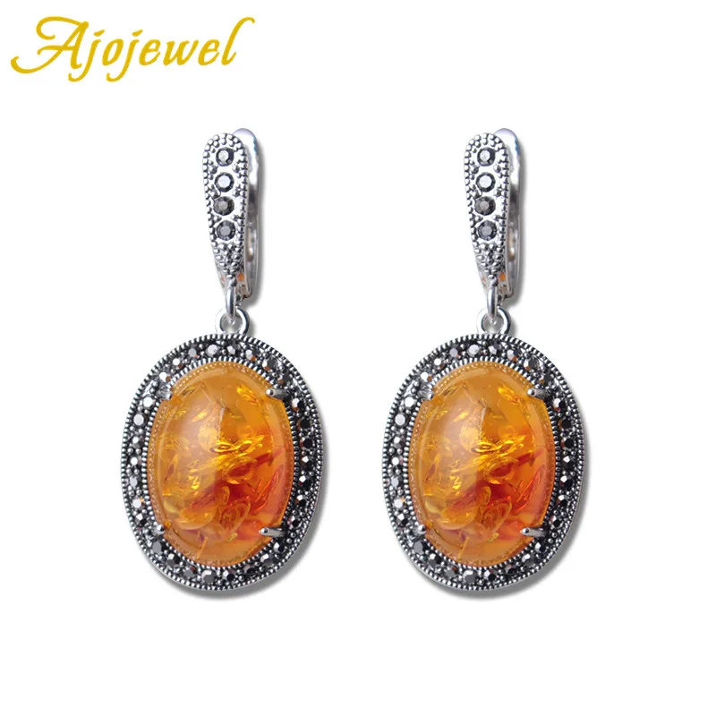 Женские винтажные серьги Ajojewel Винтажные из оранжевого камня ювелирные изделия в