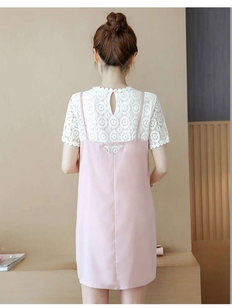 Sinyuer летнее корейское модное кружевное женское платье большого размера для