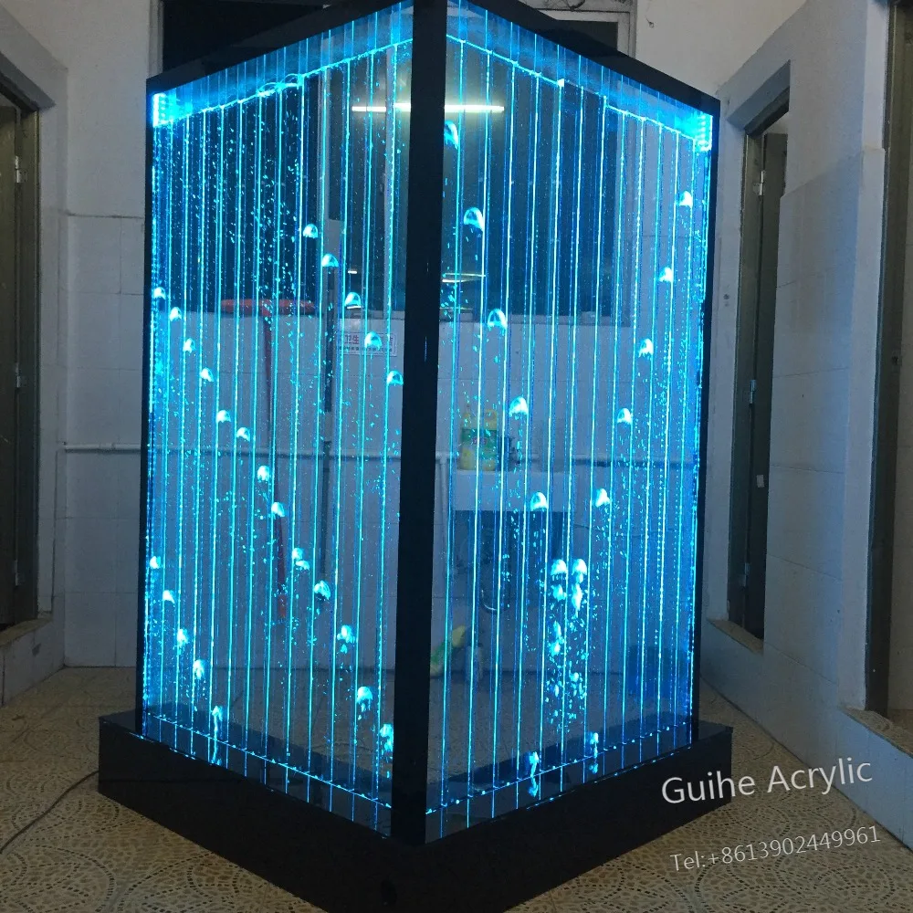 

Waterfall Style LED Wall Screen, 90 Degree Splicing Bubble Wall Water Panel For Fish Tank