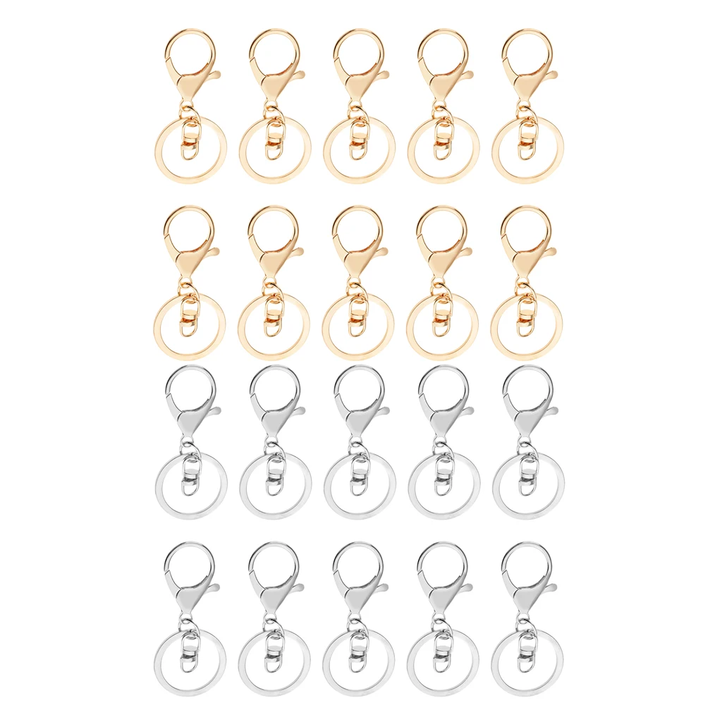 

20 Piece Alloy Lobster Clasps Snap Swivel Clips Hook Clasps for DIY Keychain