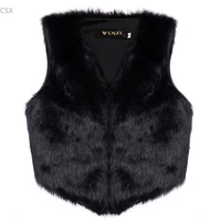 new women winter faux fur vests fashion warm sleeveless multi size vest jacket coat with waistcoat outwear colete de pele 41