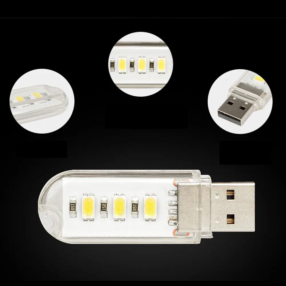 2 шт. светодиодная мини лампа с USB 3 светодиода SMD 5730|lamp sensor|light bulb oil lamplight ceiling lamp |