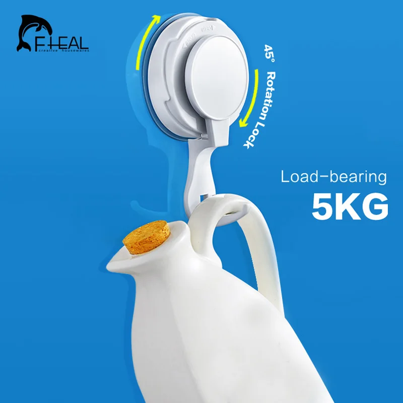 FHEAL Мощный Присоски Кухня Крючки для Полотенец Сильный Клей Ванная Комната