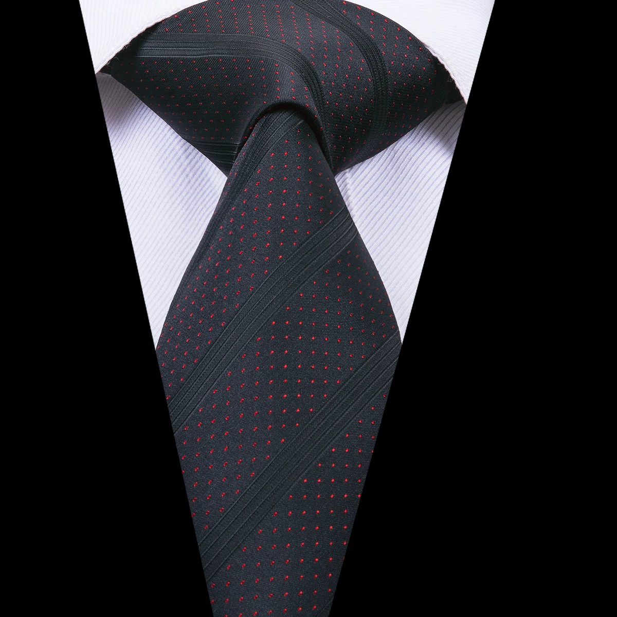 Hi-Tie 2018 Новое поступление 100% шелковый галстук в деловом стиле черный носовые