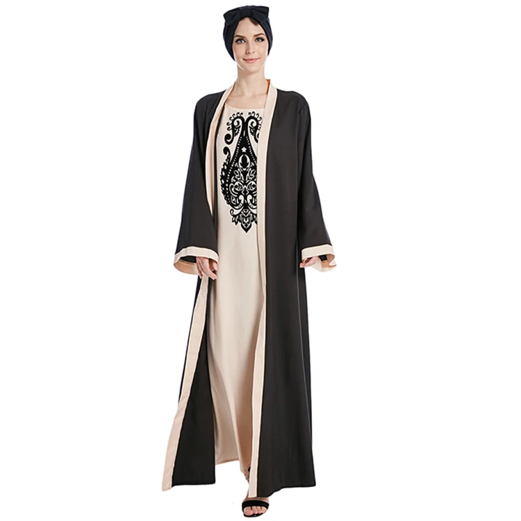 Fimtairah модное женское платье abaya поддельные две части Дубай Королевский желтый