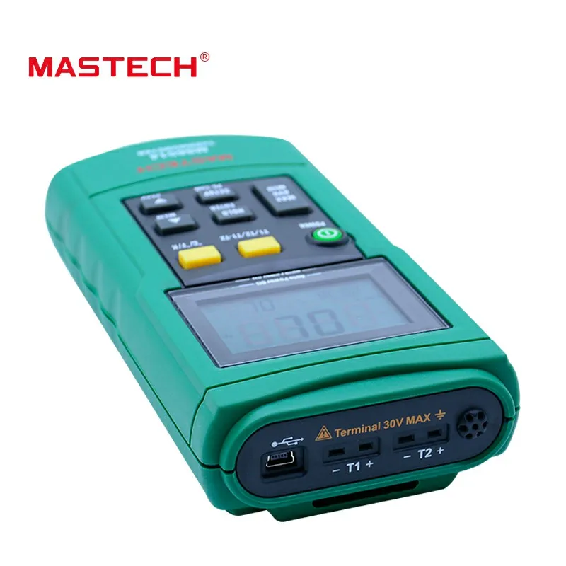 Цифровой термометр MasTech MS6514 двухканальный регистратор температуры тестер с USB