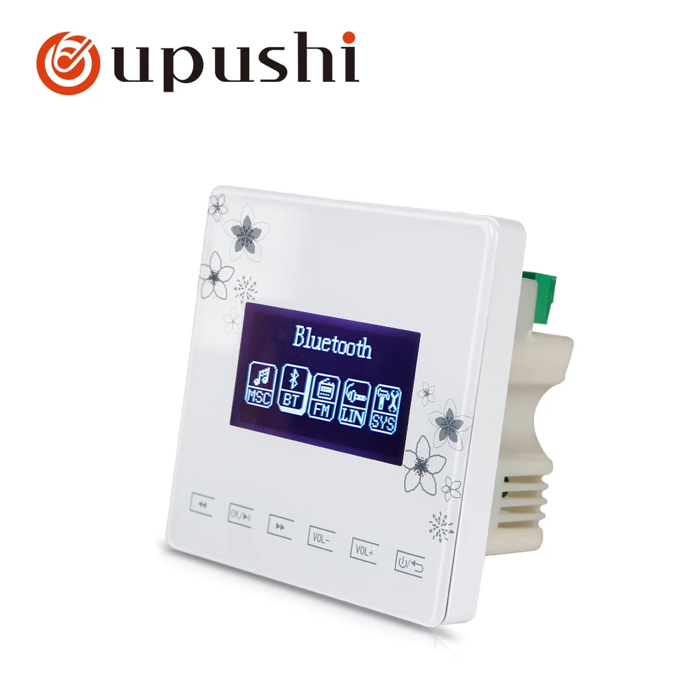 Oupushi A0 дешевый мини-настенный усилитель настенная панель с Bluetooth пультом дистанционного управления - Цвет: White