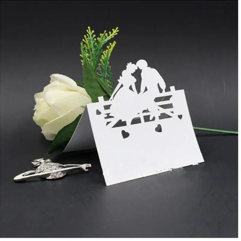 

100pcs/lot Cut-out skeleton Romantic Wedding Birthday Party Table Name Wine Food Guest Seats Place Cards Favor Decoration
