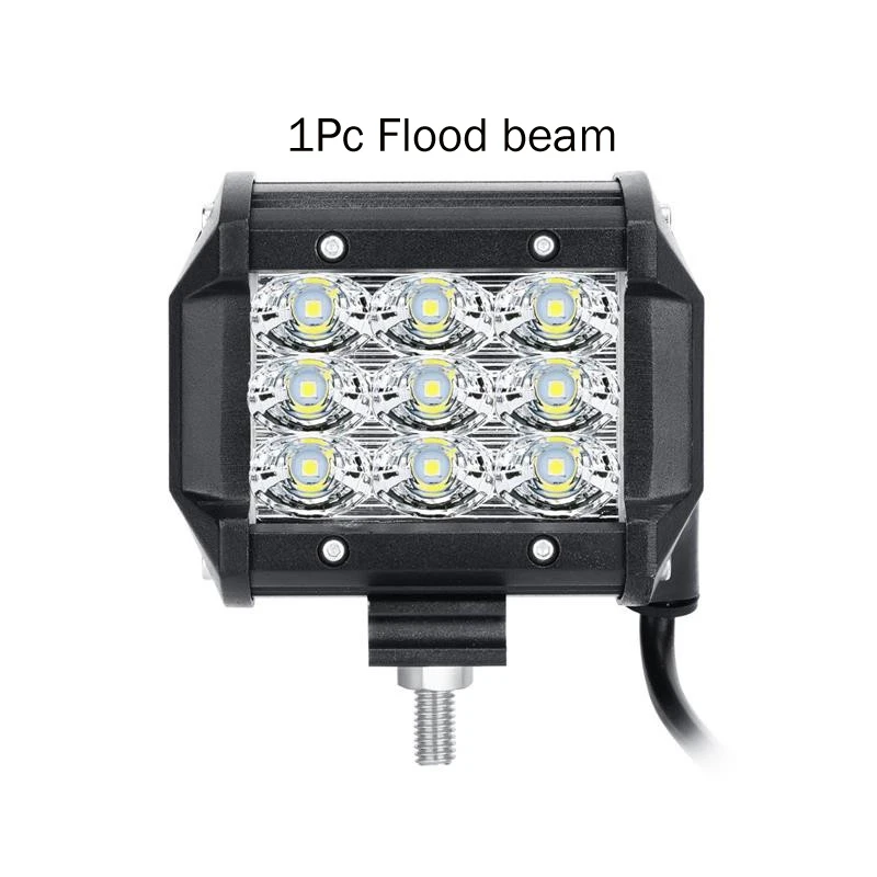 Oslamp 3-РЯД " 72 Вт светодиодный Подсветка 4x4 4WD для бездорожья LED дальнего света светодиодный светильник 4 дюйма 36 Вт Светодиодный прожектор/прожектор 12v 24v ATV внедорожник лодка для грузовых автомобилей - Цвет: 1pc  4inch  Flood