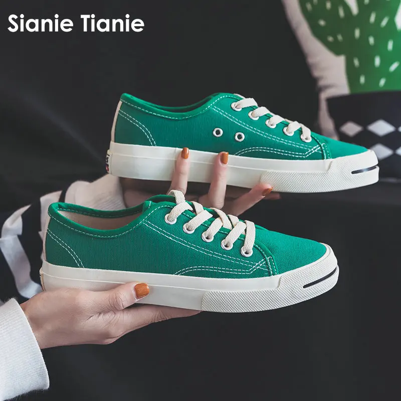 Sianie Tianie/зеленые красные женские низкие кеды для мужчин и женщин Повседневная