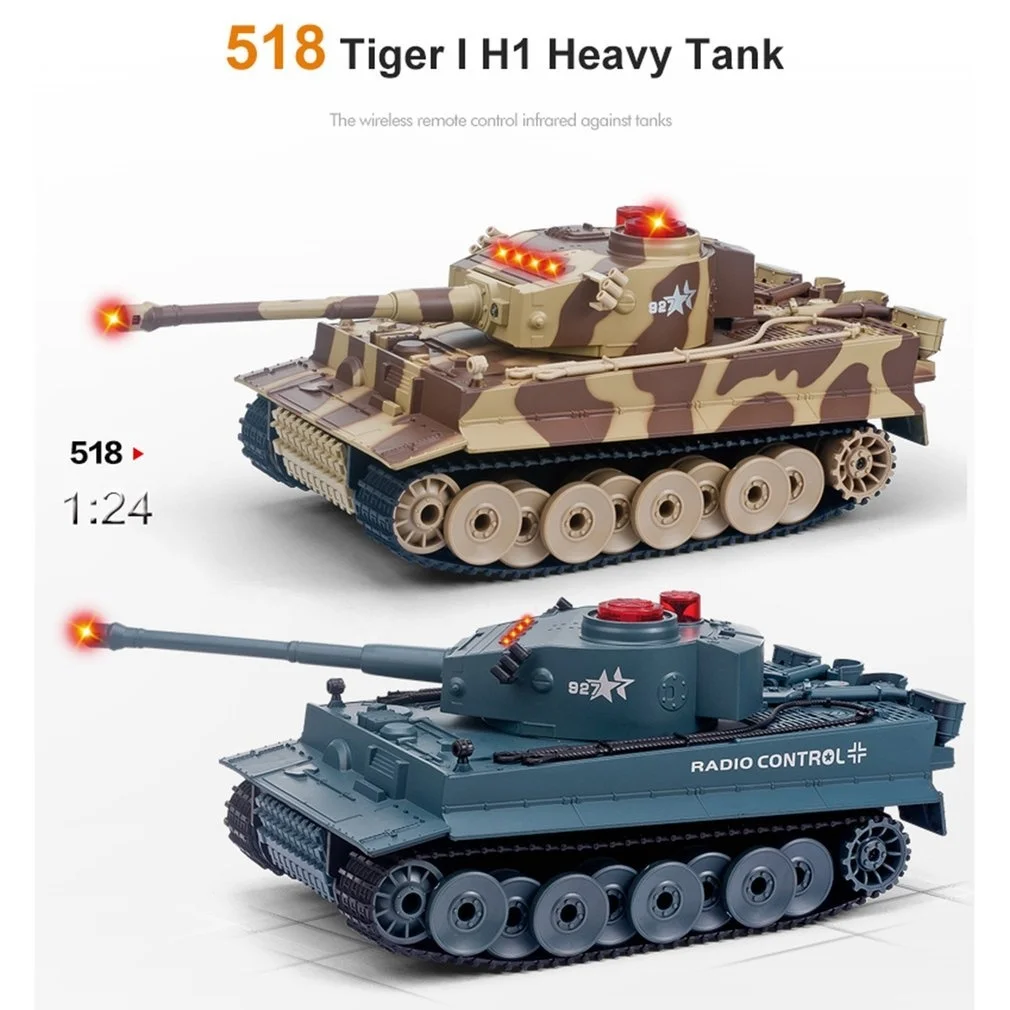 1/24 RC Танк гусеничный ИК-пульт дистанционного управления игрушки Моделирование