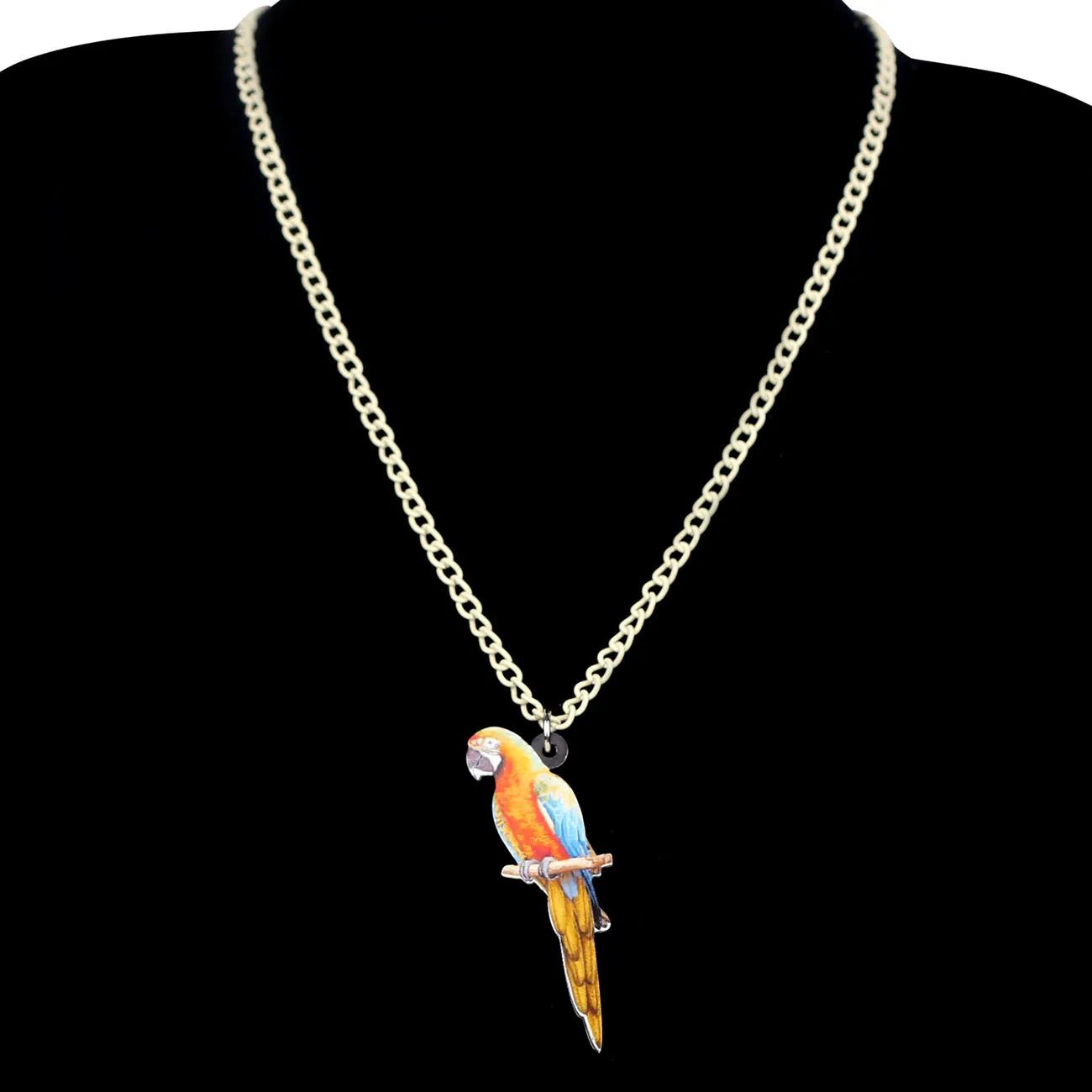 WEVENI Acrylic Tropic Parrot Bird Necklace Pendant Chain Collar Novelty Animal Jewelry For Women Girl Gift Wholesale Accessories | Украшения