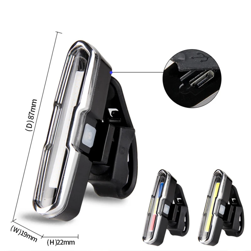 USB Перезаряжаемый передний задний велосипедный фонарь литиевая батарея