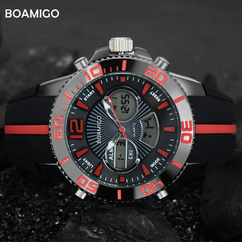 Мужские спортивные часы военные цифровые BOAMIGO брендовые кварцевые модные