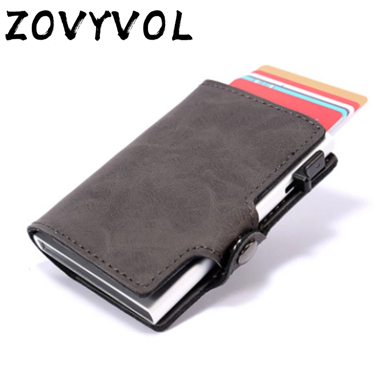 

ZOVYVOL Credit Card Holder Vintage PU Leather Card Wallets RFID Blocking Protector Single Box ID Holders Business Card Holder