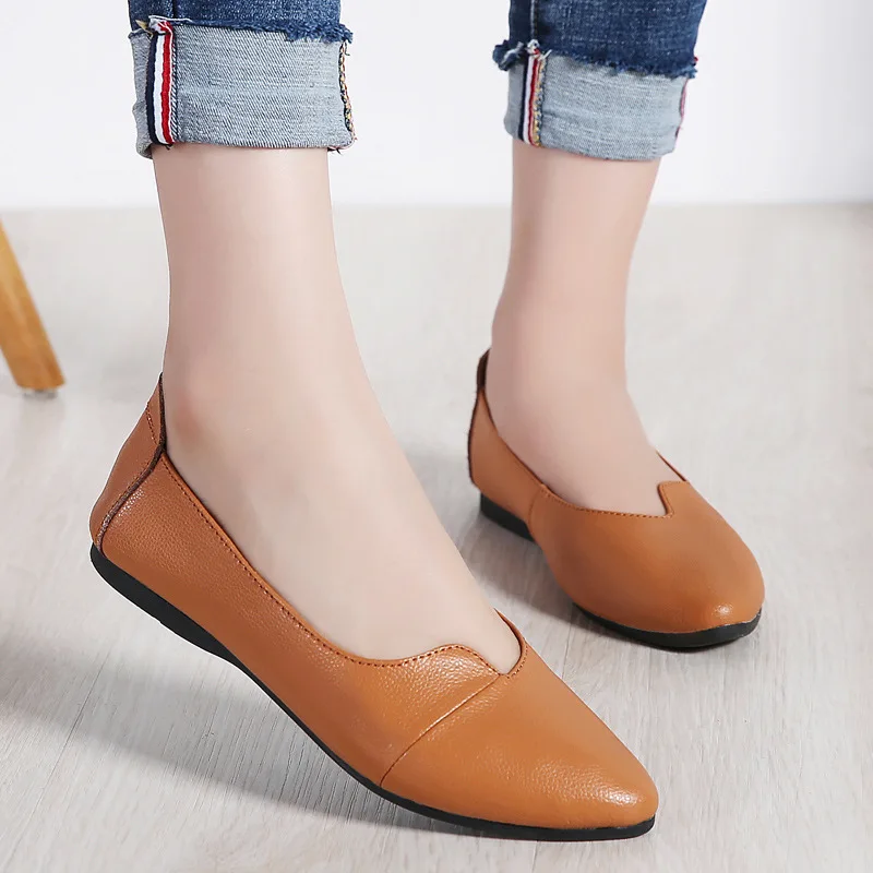 CYOSO/Женская обувь на плоской подошве из натуральной кожи модные Лоферы без