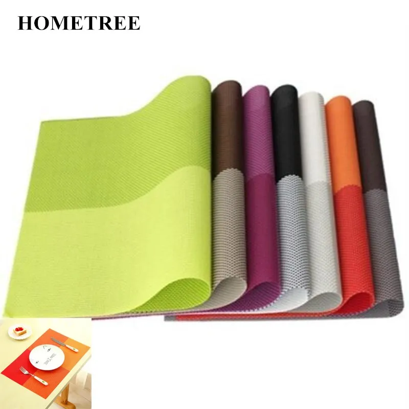 

HOMETREE 1Pcs weave Placemat fashion pvc dining table mat disc pad bowl pad coasters waterproof table cloth pad slip-resist H415