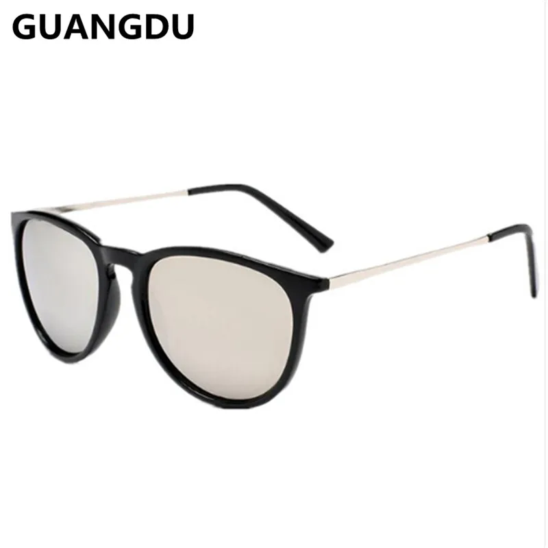 GUANGDU 2018 Винтаж кошачий глаз Негабаритных солнцезащитные очки круглые