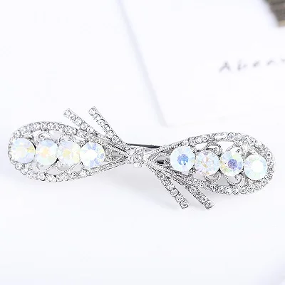 White-G2-112 EASYA винтажные аксессуары для волос ювелирные Заколки Sparlkling Бабочка бант заколка для волос ретро украшения для волос - Окраска металла: White-G2-112