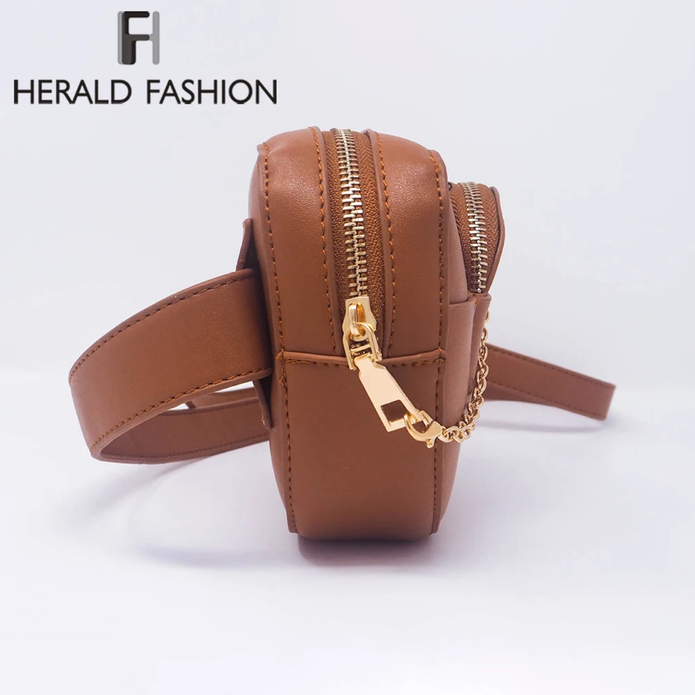 Herald Fashion качественная Кожаная поясная сумка женская на ремне роскошная брендовая