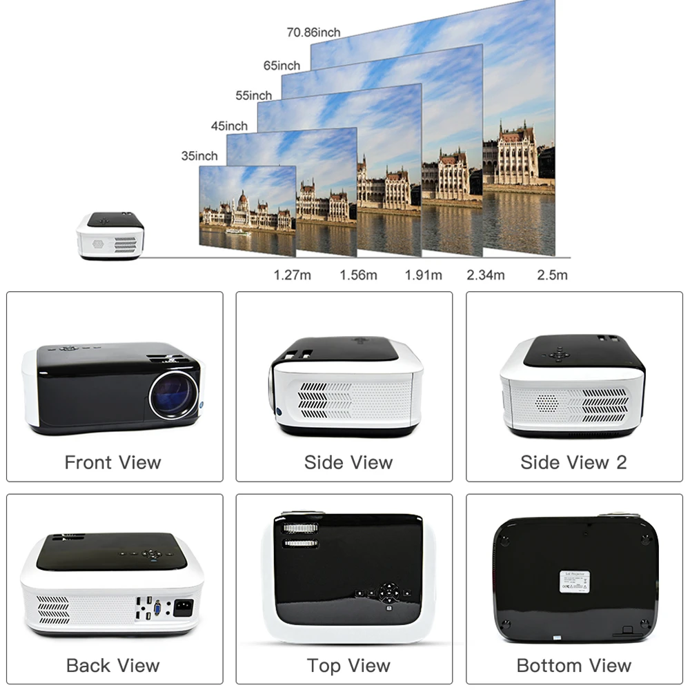 Everycom BL68 видео проектор HD 720 P 3500 люмен Pico портативный мультимедиа HDMI USB проекторы