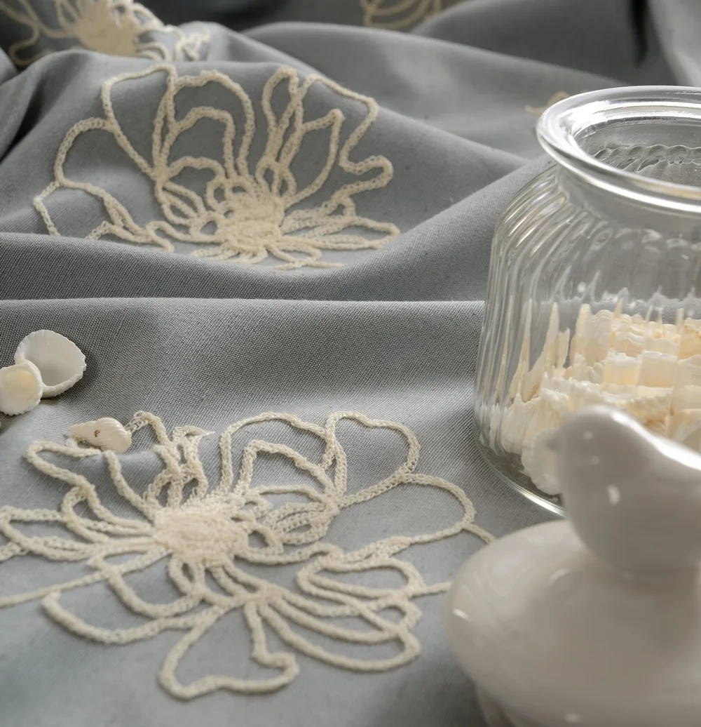 Высококачественные роскошные шторы с цветочной вышивкой светонепроницаемые