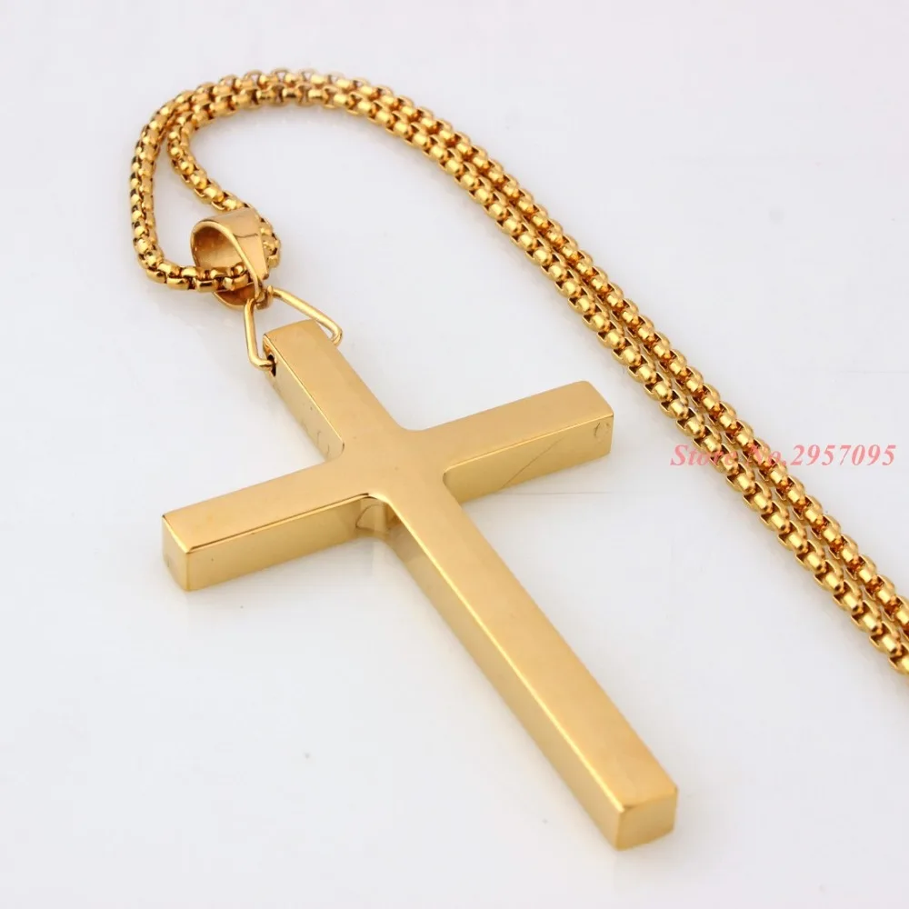 Цепочка с крестом для молитвы Мужская ожерелье из нержавеющей стали