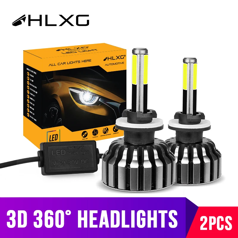 3D 4 стороны H4 LED H7 автомобильные фары H11 HB3 HB4 H1 H27 880 881 передние противотуманные