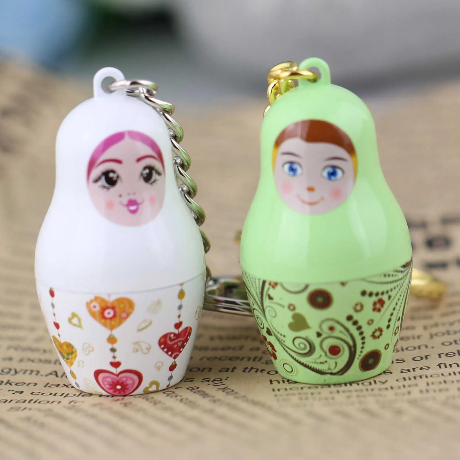 Русская Матрешка кукла пара брелок полые Мода Красочные Хранение таблеток Монета Наличные брелок кольцо брелоки кольца брелоки