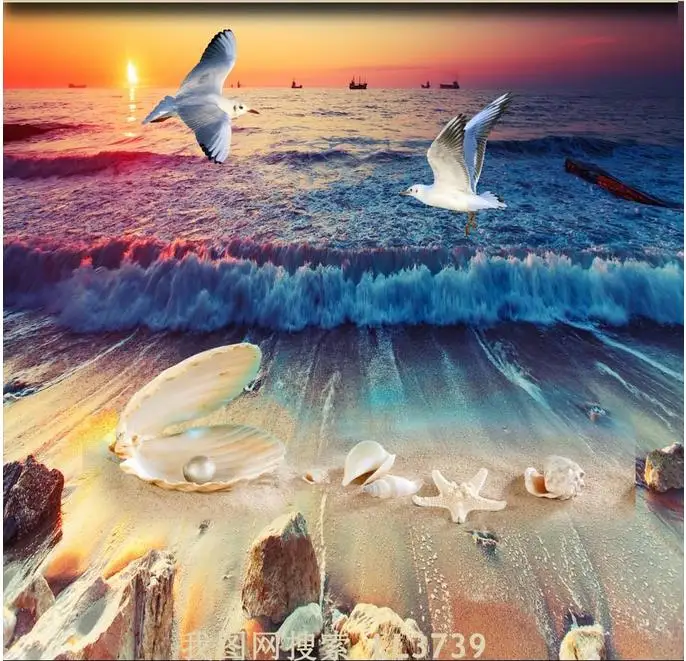 Современные обои виниловые напольные плитки ракушки жемчужные раковины