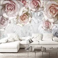 custom self adhesive waterproof canvas mural wallpaper 3d flower floral oil painting modern pastoral living room bedroom sticker
