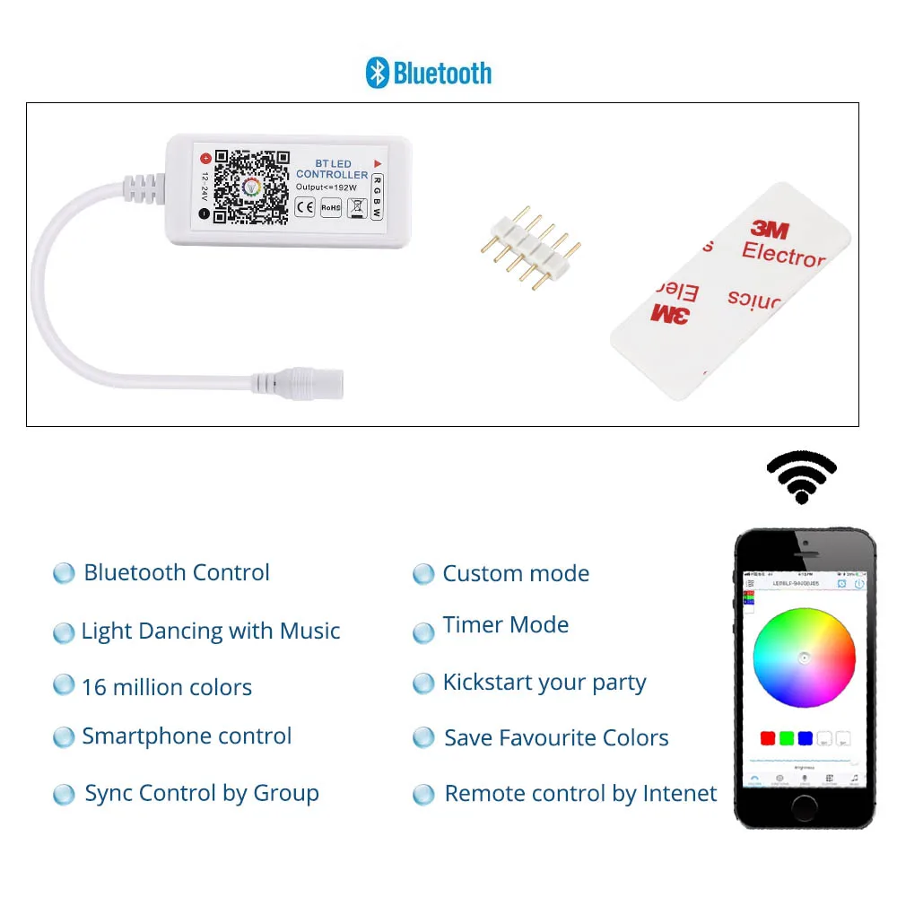 Светодиодная ленсветильник RGB RGBW RGBWW с поддержкой Bluetooth 5050 5 м адаптером 3 А | Лампы