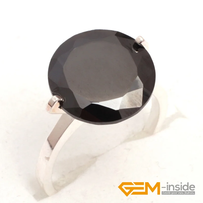 Кольцо 14 мм натуральный камень (черные Агаты опалитовые кристаллы) бусины тибетское серебряное основание классическое кольцо для вечерние ...