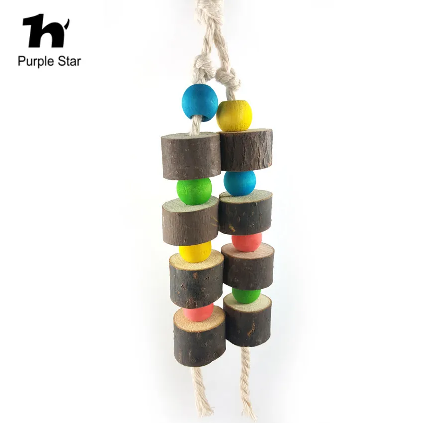 Фиолетовая звезда питомец попугай деревянные веревки кусающая игрушка