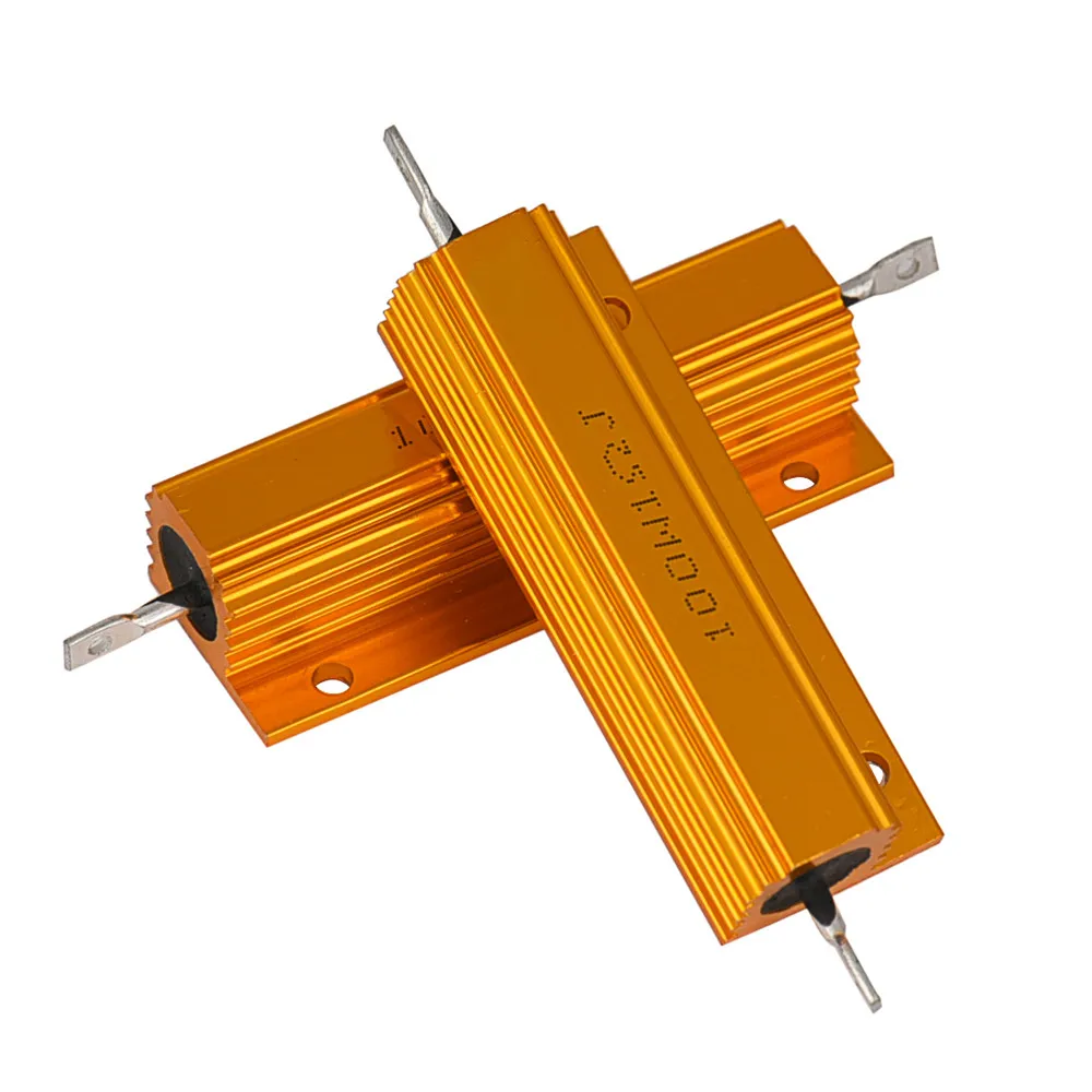2PC 1 Ohm 100W Watt Shell Power Aluminum Housed Case Wirewound Resistor New drop shipping | Автомобили и мотоциклы