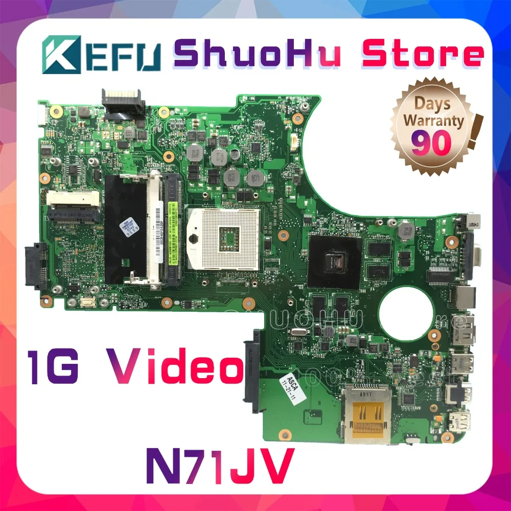 

KEFU For ASUS N71JV N71JN N71J REV 2.0 Laptop Motherboard Tested 100% Work Original Mainboard