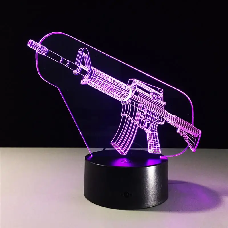 3D научно-Fi лампа видимого света эффект сенсорный выключатель Цвета изменения