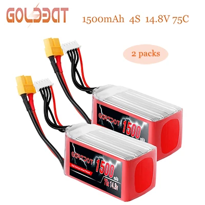 XT60 Plug 2 упаковки GARTPOT lipo 1500mAh 14,8 V lipo fpv батарея 75C Lipo батарея дроны 4S Дрон батарея с XT60 для радиоуправляемого автомобиля вертолета - Цвет: XT60 Plug