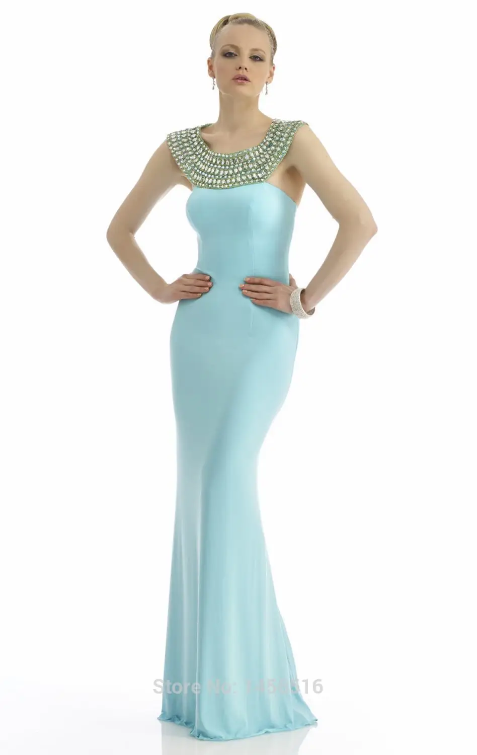 PRD-P18 New fashion sheath Beaded Evening gown vestido longo floor length prom dresses 2014 | Свадьбы и торжества