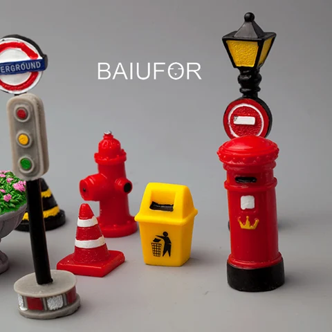 Миниатюры BAIUFOR: мини-цветочная кровать, огненный гидрант, уличный фонарь